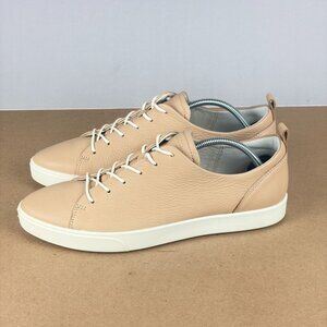 Ecco Gillian Leather Lace Up Casual Sneakers Womens 10 Tan Pointed Toe Casual